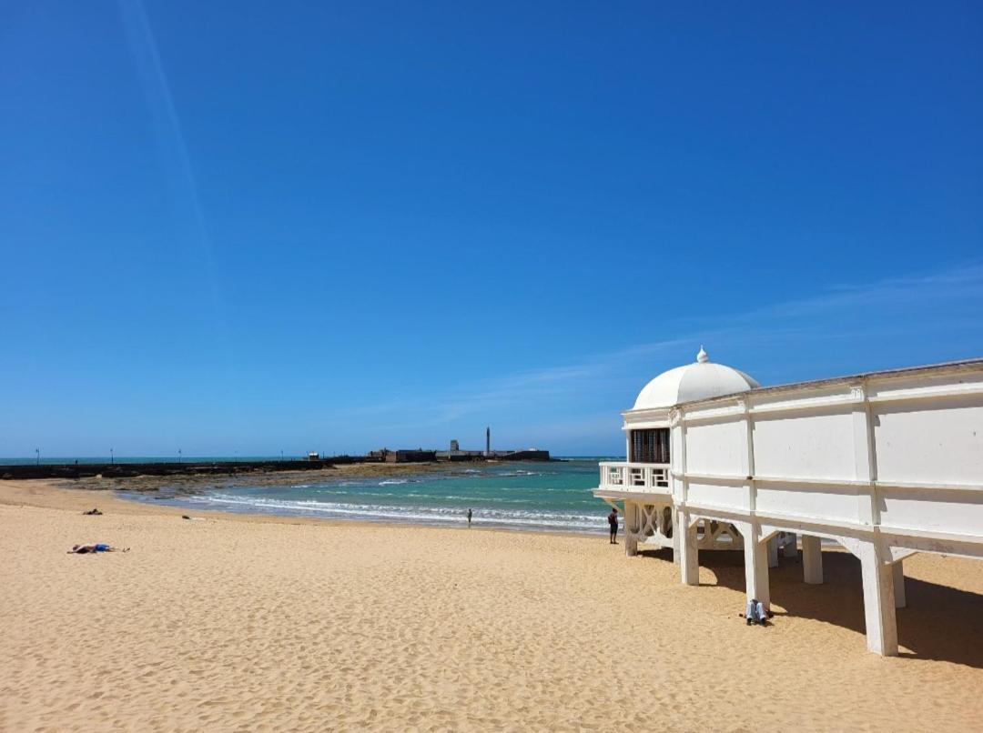 Cadiz Playa La Caleta Terraza Con Barbacoa Lägenhet Exteriör bild
